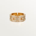 Maillon Panthère ring, three rows, semi-paved Rose gold, diamond