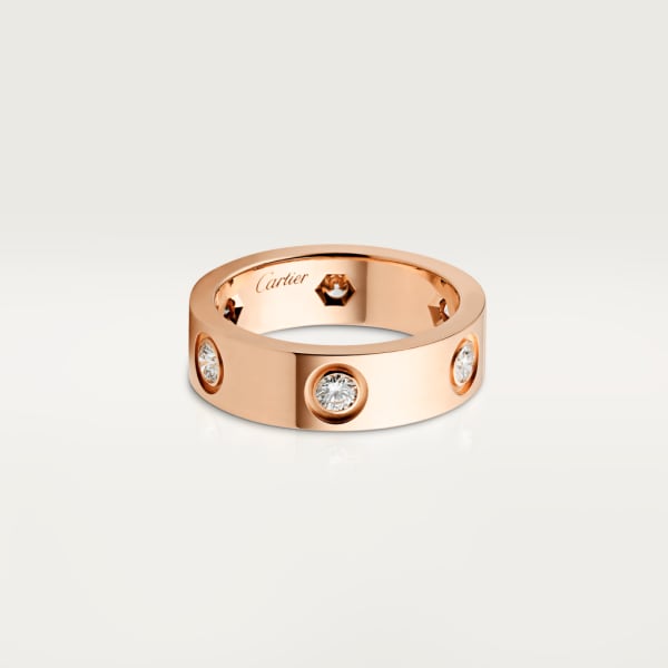 Love ring Rose gold, diamonds