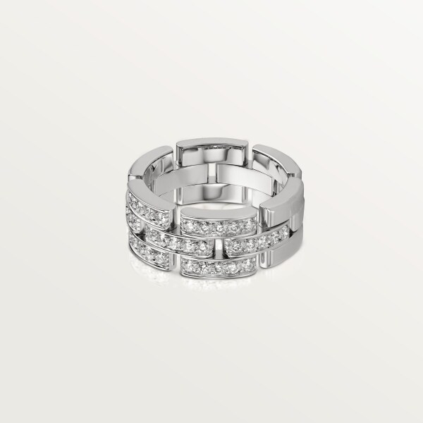 silver diamond paved cartier ring