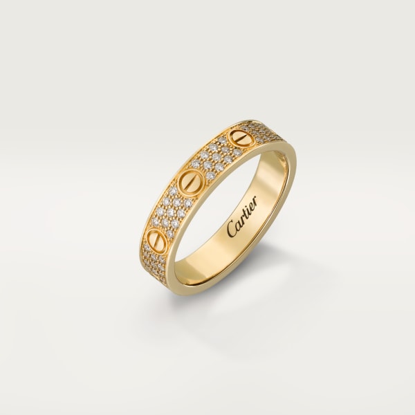 Love wedding band, diamond-paved Yellow gold, diamonds