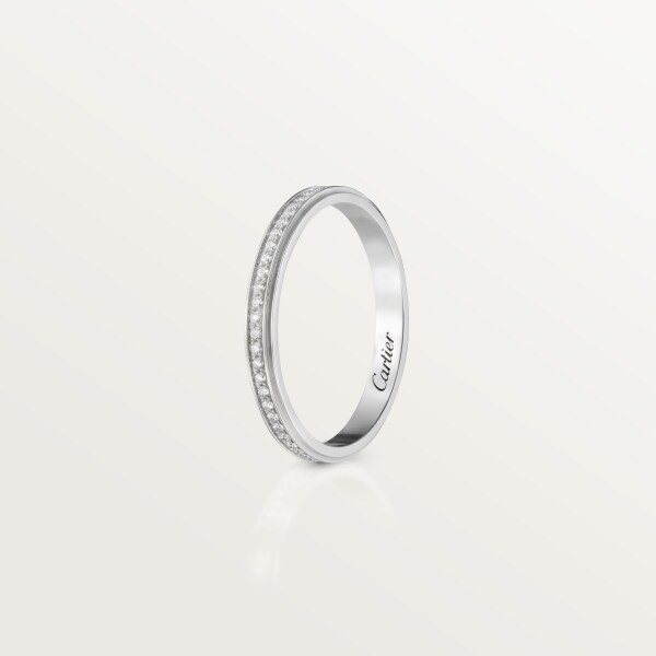 Cartier d'Amour wedding ring, 2.3 mm width, paved  Platinum, diamonds