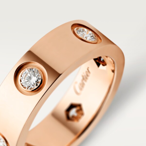 Love ring Rose gold, diamonds