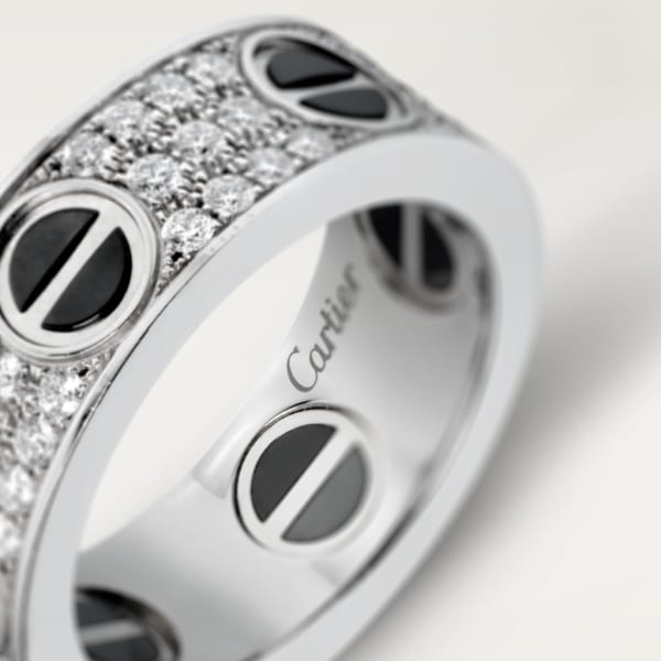 Love戒指，铺镶钻石，精密陶瓷 白金，精密陶瓷，钻石