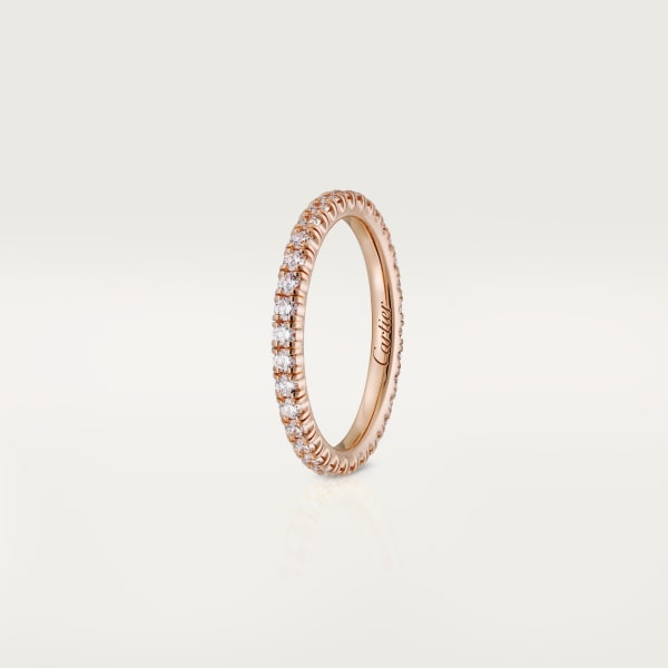 Etincelle de Cartier wedding ring, width 2 mm, paved Rose gold, diamond