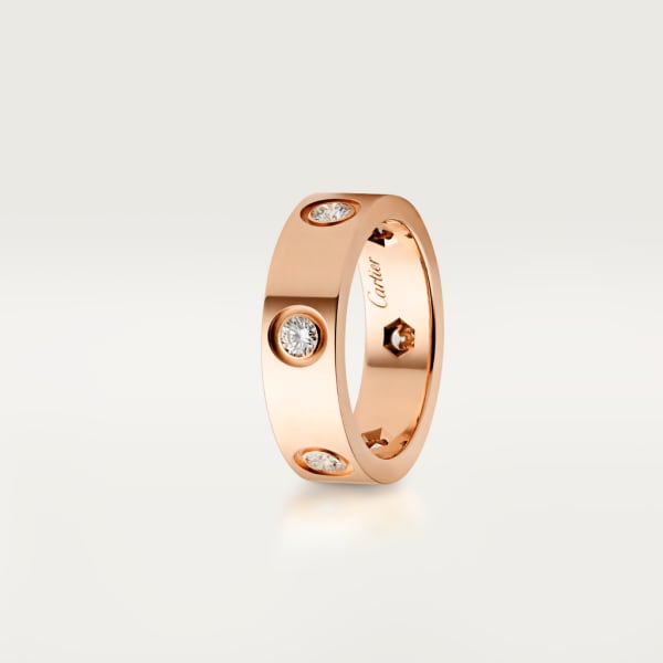 Love ring Rose gold, diamonds