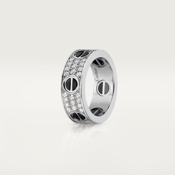 Love戒指，铺镶钻石，精密陶瓷 白金，精密陶瓷，钻石