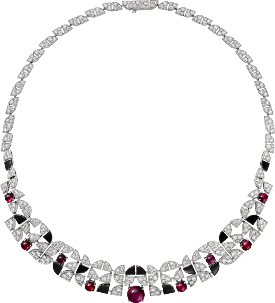Beautés du Monde necklaceWhite gold, rubellite, onyx, diamonds