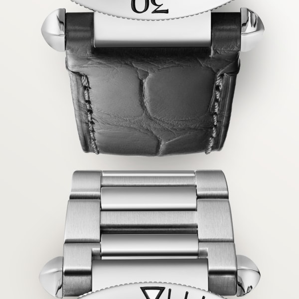 Pasha de Cartier腕表 41毫米计时码表，自动上链机芯，精钢，可替换式金属表链与皮表带