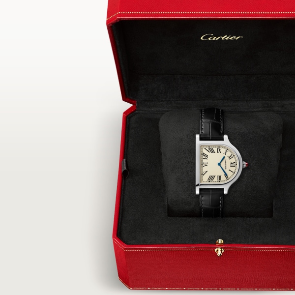 Cloche de Cartier腕表 大号表款，手动上链机芯，950‰铂金，皮表带