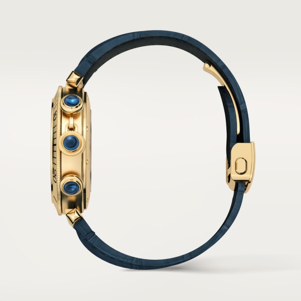 Pasha de Cartier腕表 41毫米计时码表，自动上链机芯，18K黄金，可替换式皮表带