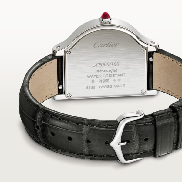 Cloche de Cartier腕表 大号表款，手动上链机芯，950‰铂金，皮表带