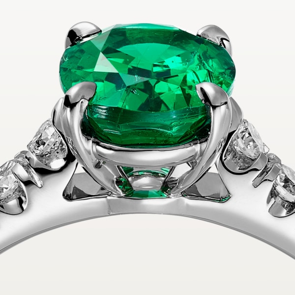 1895订婚钻戒 铂金，祖母绿，钻石