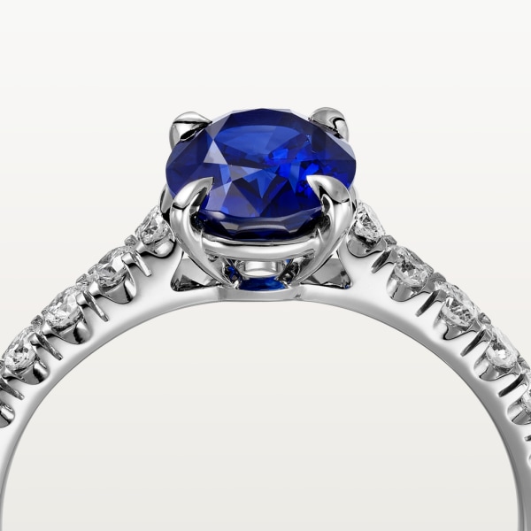 Solitaire 1895 Platinum, sapphire, diamonds