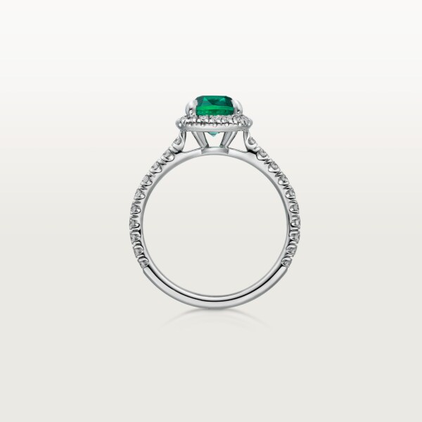 Cartier Destinée Solitaire with coloured stone Platinum, emerald, diamonds