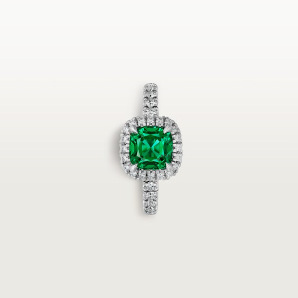 Cartier Destinée Solitaire with coloured stone Platinum, emerald, diamonds