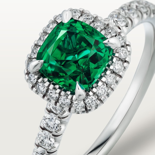 Cartier Destinée戒指，镶嵌彩色宝石 铂金，祖母绿，钻石