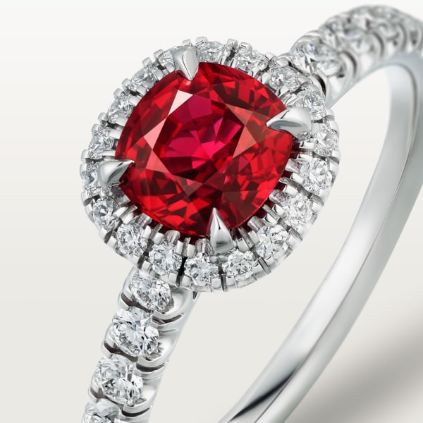 Cartier Destinée戒指，镶嵌彩色宝石 铂金，红宝石，钻石