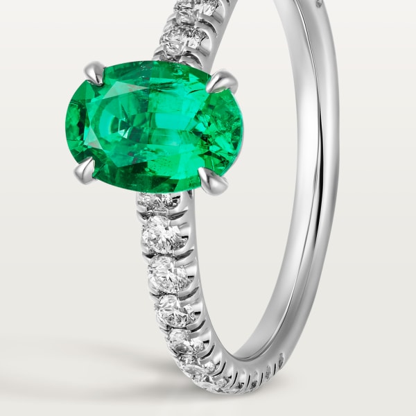 1895订婚钻戒 铂金，祖母绿，钻石