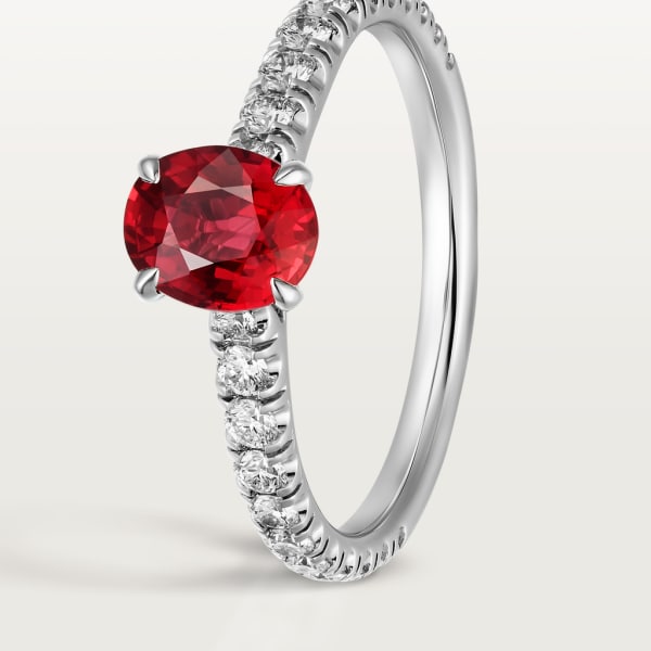 Solitaire 1895 Platinum , rubies, diamond