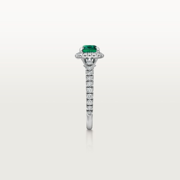 Cartier Destinée Solitaire with coloured stone Platinum, emerald, diamonds