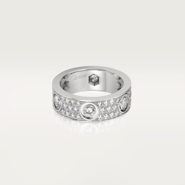 Love ring, diamond-paved White gold, diamonds