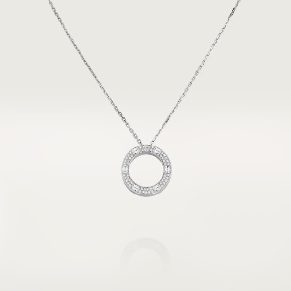 Love necklace, diamond-paved White gold, diamonds