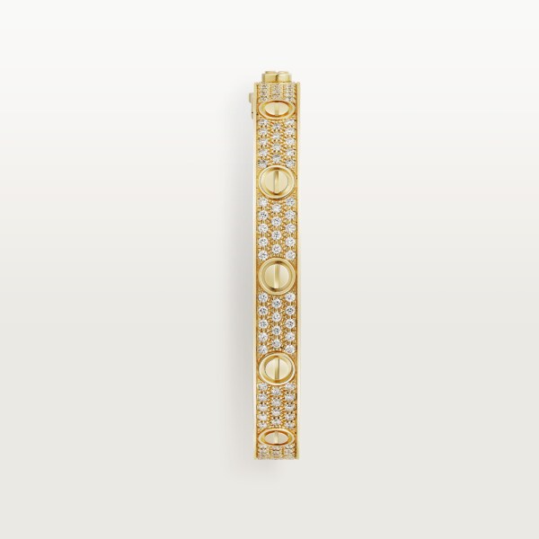 Love bracelet, diamond-paved Yellow gold, diamonds