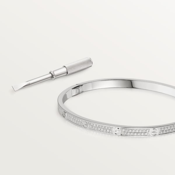 Love bracelet, small model, paved White gold, diamonds