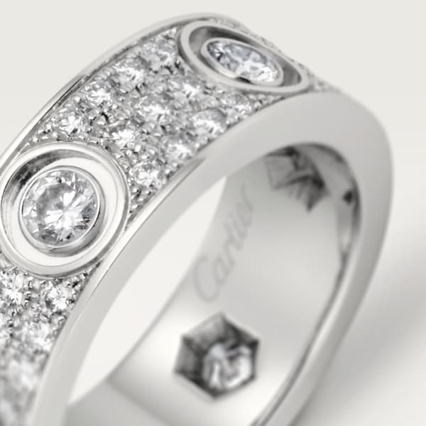 Love戒指，铺镶钻石 白金，钻石