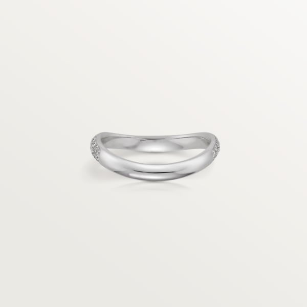 Trinity Ruban wedding ring, width 2.5 mm, paved Platinum, diamond