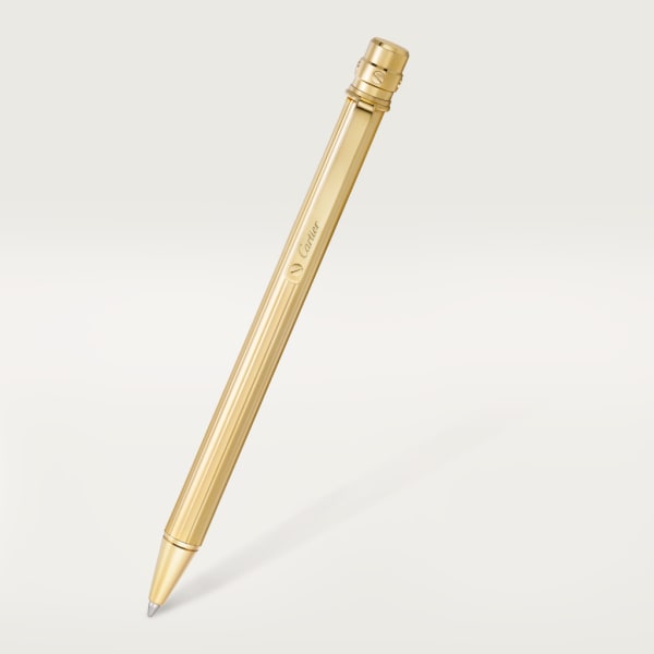 Santos de Cartier ballpoint pen Small model, engraved metal, gold finish