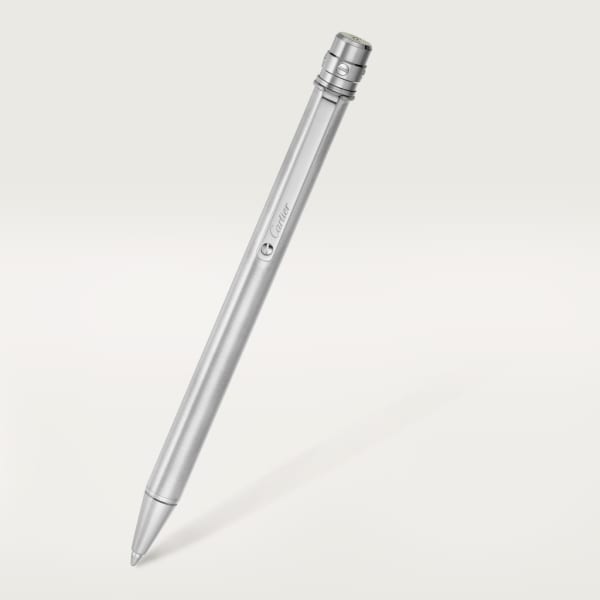 Santos de Cartier ballpoint pen Small model, brushed metal, palladium finish