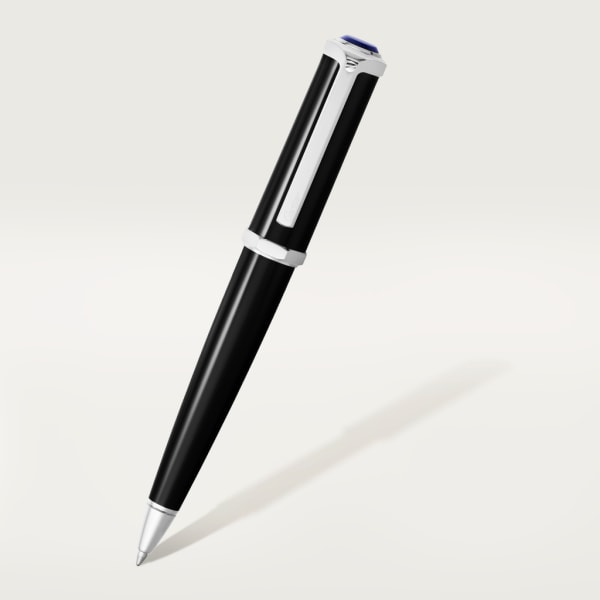 Santos-Dumont de Cartier圆珠笔 Santos-Dumont圆珠笔。黑色复合材质，镀钯饰面金属配件。尺寸：134X19毫米