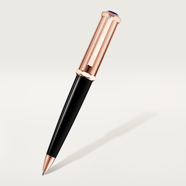 Santos-Dumont pen Black composite, metal, rose golden-finish