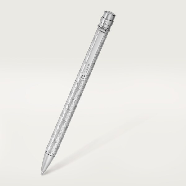 Santos de Cartier ballpoint pen Small model, engraved metal, palladium finish