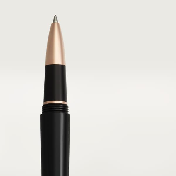 Santos-Dumont rollerball pen Black composite, rose golden-finish details