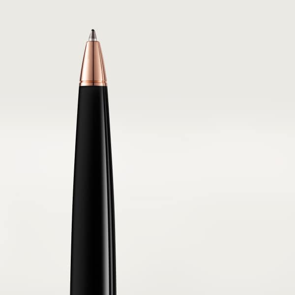 Santos-Dumont ballpoint pen Black composite, metal, rose golden-finish