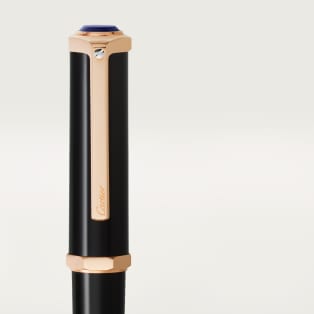 Santos-Dumont rollerball pen Black composite, rose golden-finish details