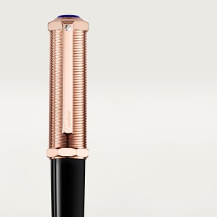 Santos-Dumont pen Black composite, metal, rose golden-finish