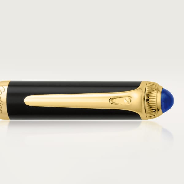 R de Cartier fountain pen Black composite, yellow golden-finish details