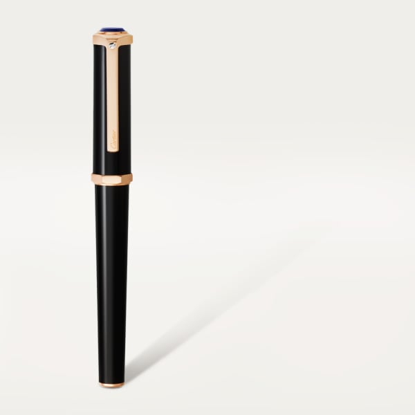 Santos-Dumont rollerball pen Black composite, rose golden-finish details