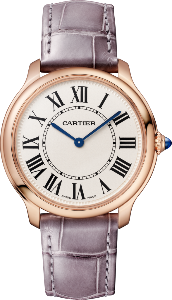 Ronde Louis Cartier腕表36毫米表款，石英机芯，玫瑰金，皮表带