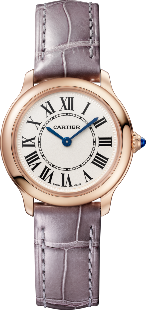 Ronde Louis Cartier腕表29毫米表款，石英机芯，玫瑰金，皮表带