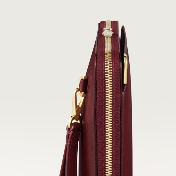 Portfolio,  Must de Cartier Burgundy calfskin, golden finish