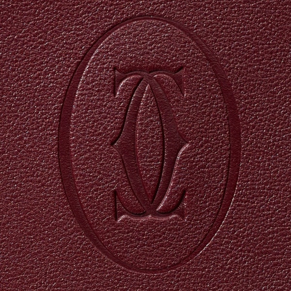 Portfolio,  Must de Cartier Burgundy calfskin, golden finish