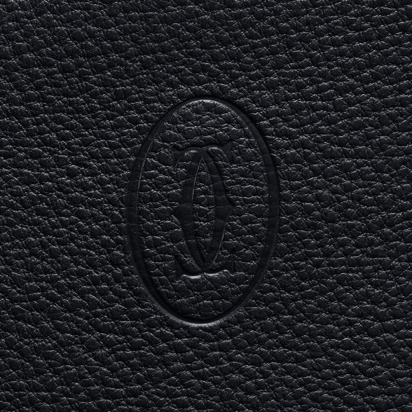 Small document holder, Must de Cartier Black calfskin, palladium finish