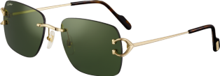 Signature C de Cartier太阳眼镜 抛光镀金饰面金属，绿色镜片