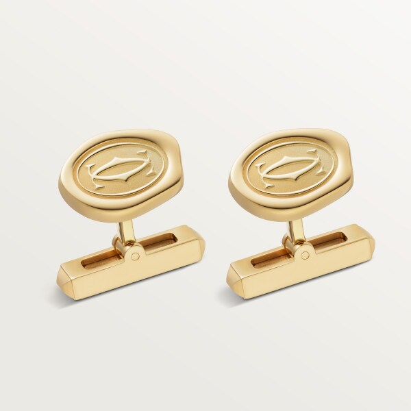 Wax seal motif cufflinks Gold