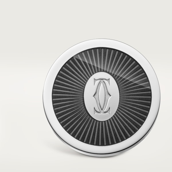 Double C de Cartier cufflinks Sterling silver , palladium finish, translucent black lacquer.