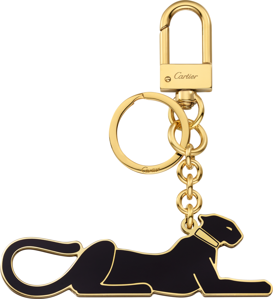 Diabolo de Cartier猎豹钥匙圈清漆镀金饰面金属